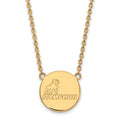 14k Gold LogoArt Samford University Large Disc Pendant 18 inch Necklace