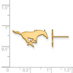 Sterling Silver Gold-plated LogoArt Southern Methodist University Mustang Small Post Earrings