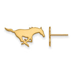 14k Gold LogoArt Southern Methodist University Mustang Small Post Earrings