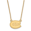 Sterling Silver Gold-plated LogoArt St. Cloud State University Small Pendant 18 inch Necklace