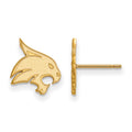 14k Gold LogoArt Texas State University Bobcat Small Post Earrings