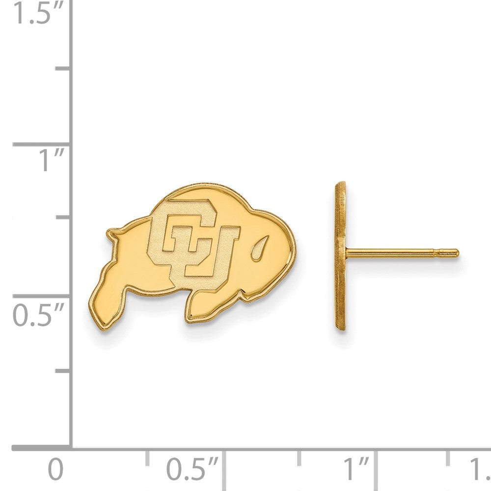 10k Gold LogoArt University of Colorado Buffalo Small Post Earrings