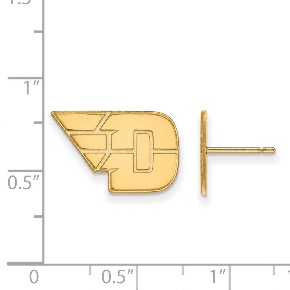 Sterling Silver Gold-plated LogoArt University of Dayton Small Post Earrings