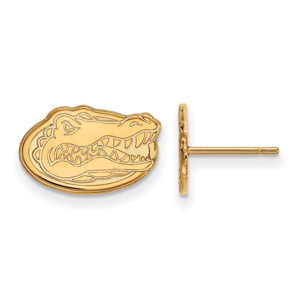 Sterling Silver Gold-plated LogoArt University of Florida Gator Extra Small Post Earrings