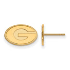 Sterling Silver Gold-plated LogoArt University of Georgia Letter G Extra Small Post Earrings
