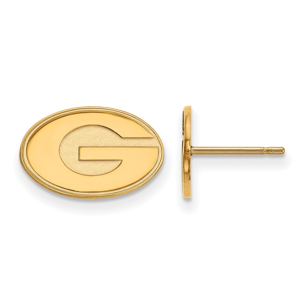 Sterling Silver Gold-plated LogoArt University of Georgia Letter G Extra Small Post Earrings