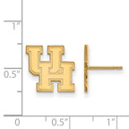 Sterling Silver Gold-plated LogoArt University of Houston U-H Small Post Earrings