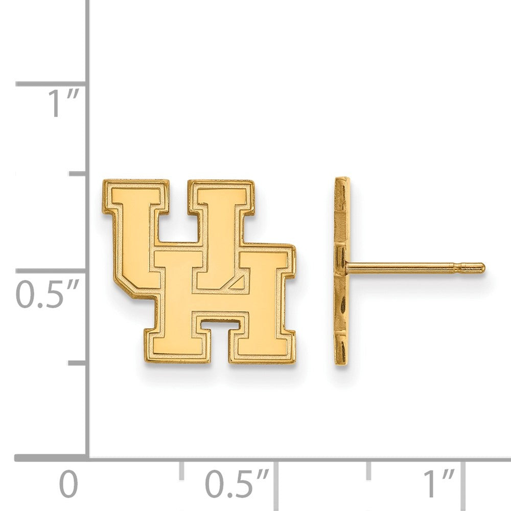 14k Gold LogoArt University of Houston U-H Small Post Earrings