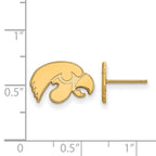 10k Gold LogoArt University of Iowa Hawk Extra Small Post Earrings