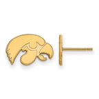 10k Gold LogoArt University of Iowa Hawk Extra Small Post Earrings