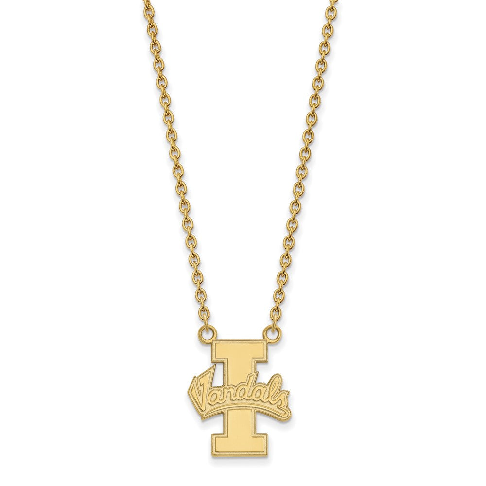 Sterling Silver Gold-plated LogoArt University of Idaho Vandals Large Pendant 18 inch Necklace