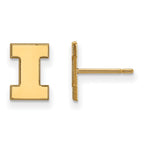 14k Gold LogoArt University of Illinois Letter I Extra Small Post Earrings