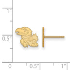 Sterling Silver Gold-plated LogoArt University of Kansas Jayhawk Extra Small Post Earrings