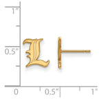Sterling Silver Gold-plated LogoArt University of Louisville Letter L Extra Small Post Earrings