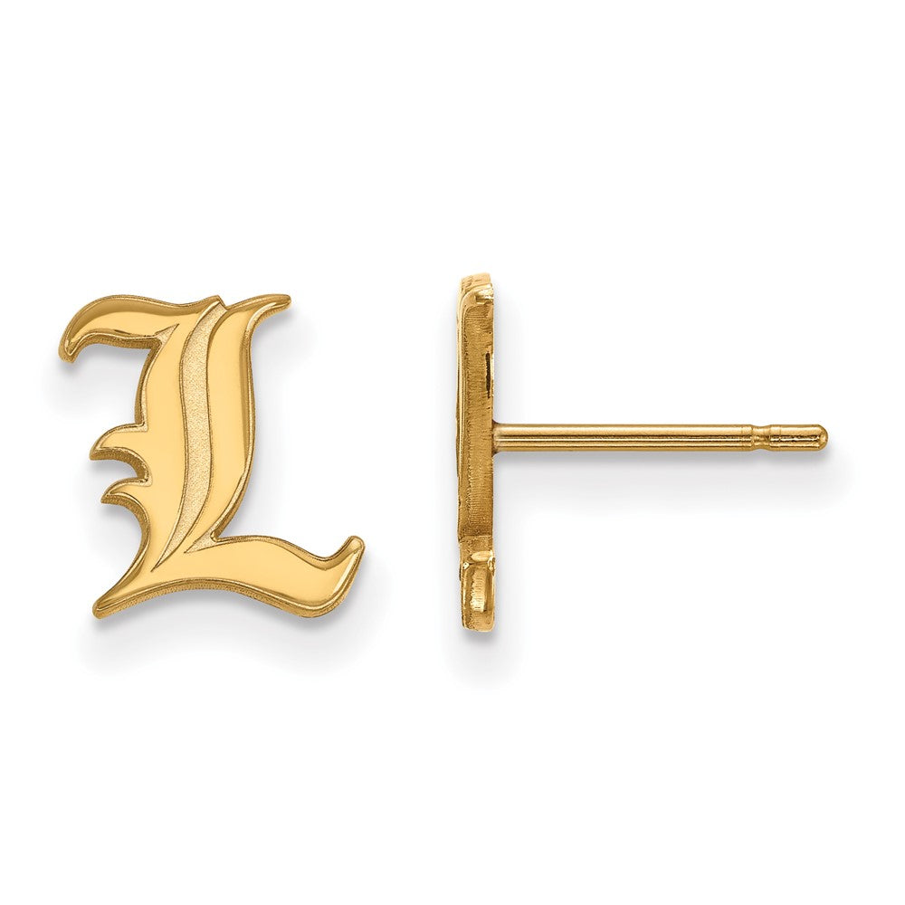 14k Gold LogoArt University of Louisville Letter L Extra Small Post Earrings