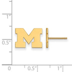 14k Gold LogoArt University of Michigan Letter M Extra Small Post Earrings