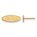 10k Gold LogoArt University of Mississippi Ole Miss Oval Extra Small Post Earrings