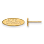 10k Gold LogoArt University of Mississippi Ole Miss Oval Extra Small Post Earrings