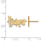 Sterling Silver Gold-plated LogoArt University of Nebraska Huskers Small Post Earrings