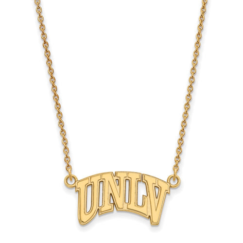10k Gold LogoArt University of Nevada-Las Vegas U-N-L-V Small Pendant 18 inch Necklace