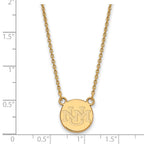 Sterling Silver Gold-plated LogoArt University of New Mexico Small Pendant 18 inch Necklace