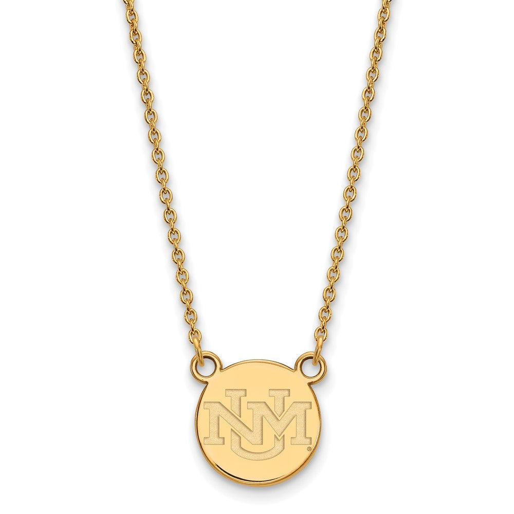 14k Gold LogoArt University of New Mexico Small Pendant 18 inch Necklace