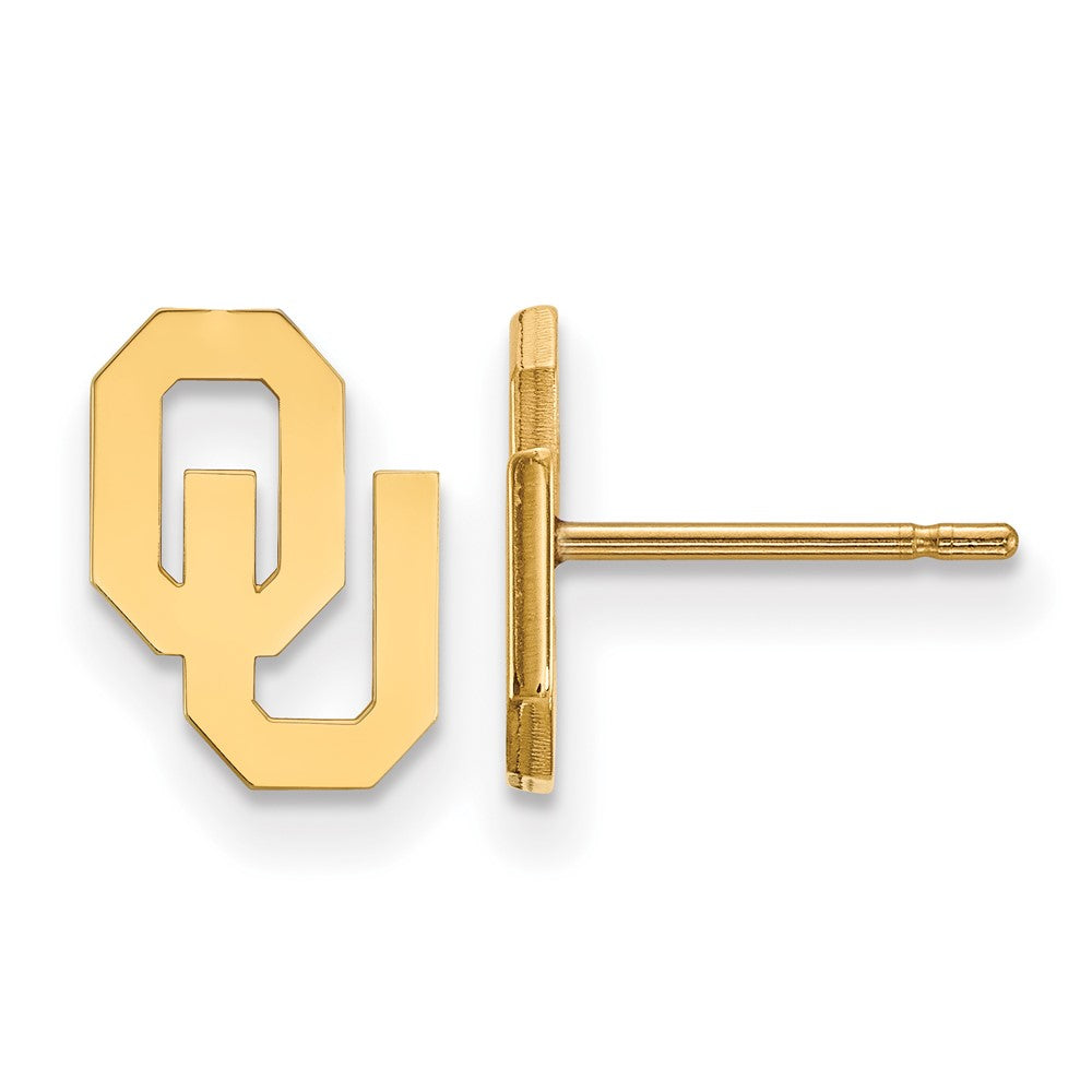 14k Gold LogoArt University of Oklahoma O-U Extra Small Post Earrings