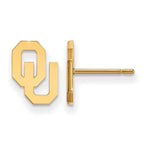 14k Gold LogoArt University of Oklahoma O-U Extra Small Post Earrings