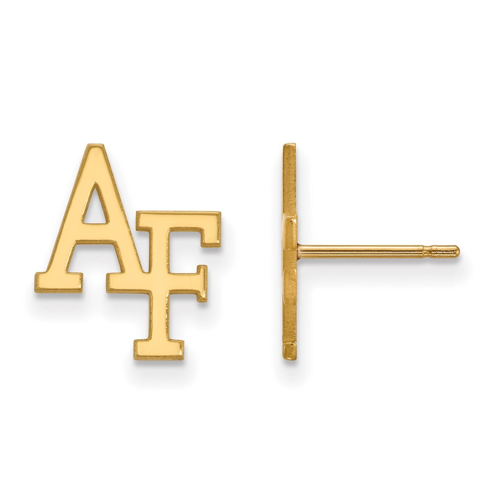 14k Gold LogoArt United States Air Force Academy A-F Small Post Earrings