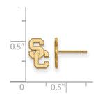 Sterling Silver Gold-plated University of Southern California S-C Extra Small Post Earrings