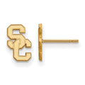 Sterling Silver Gold-plated University of Southern California S-C Extra Small Post Earrings