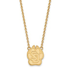 14k Gold LogoArt University of South Dakota Large Pendant 18 inch Necklace