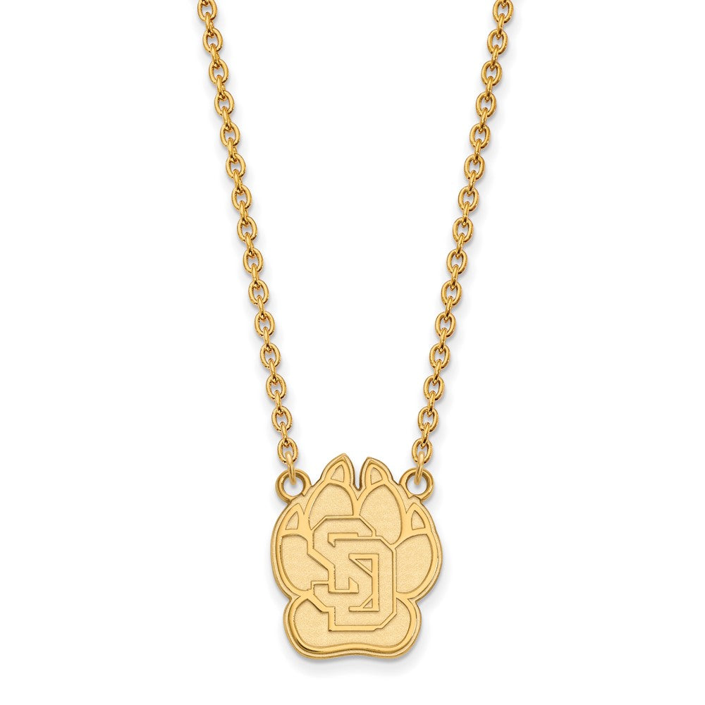 10k Gold LogoArt University of South Dakota Large Pendant 18 inch Necklace