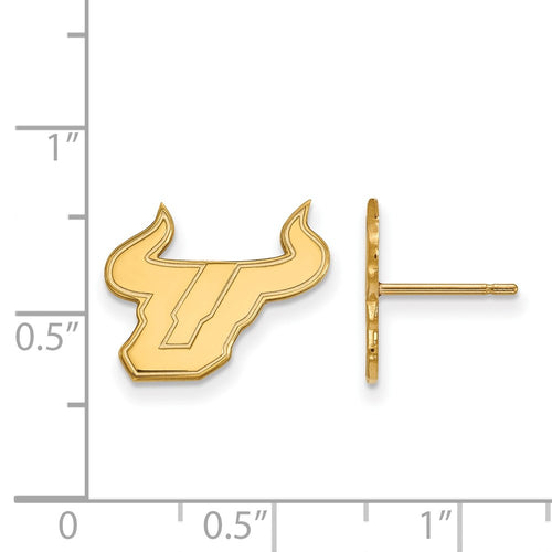 10k Gold LogoArt University of South Florida Bull Small Post Earrings