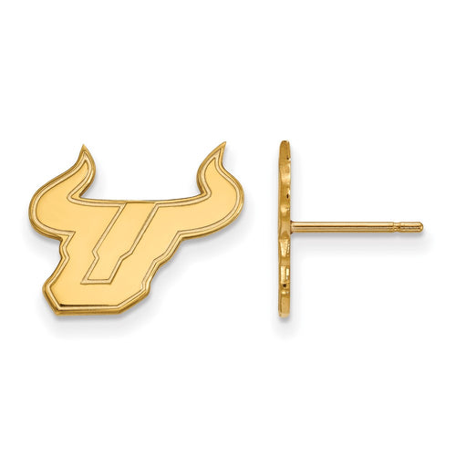 10k Gold LogoArt University of South Florida Bull Small Post Earrings