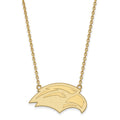 Sterling Silver Gold-plated LogoArt University of Southern Mississippi Eagle Large Pendant 18 inch Necklace
