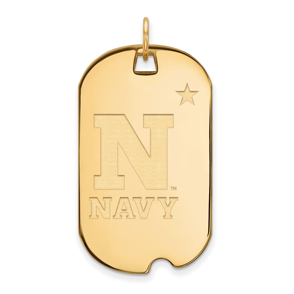 Sterling Silver Gold-plated LogoArt US Naval Academy Large Dog Tag Pendant