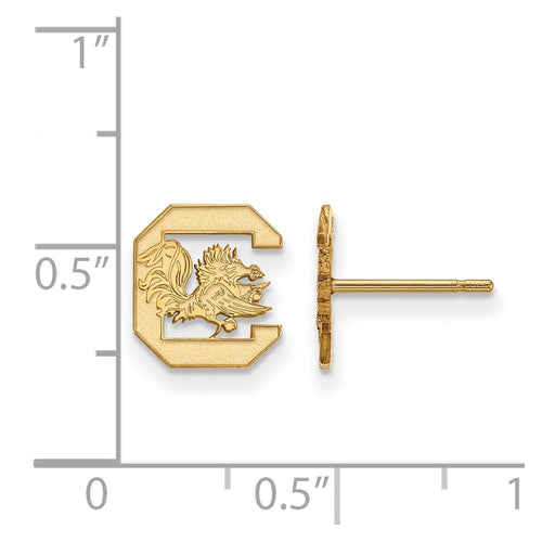 10k Gold LogoArt University of South Carolina Extra Small Post Earrings