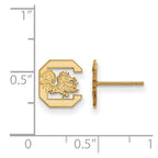 Sterling Silver Gold-plated LogoArt University of South Carolina Extra Small Post Earrings