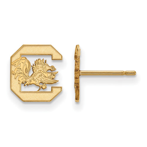 10k Gold LogoArt University of South Carolina Extra Small Post Earrings