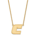 Sterling Silver Gold-plated LogoArt University of Tennessee at Chattanooga Letter C Large Pendant 18 inch Necklace
