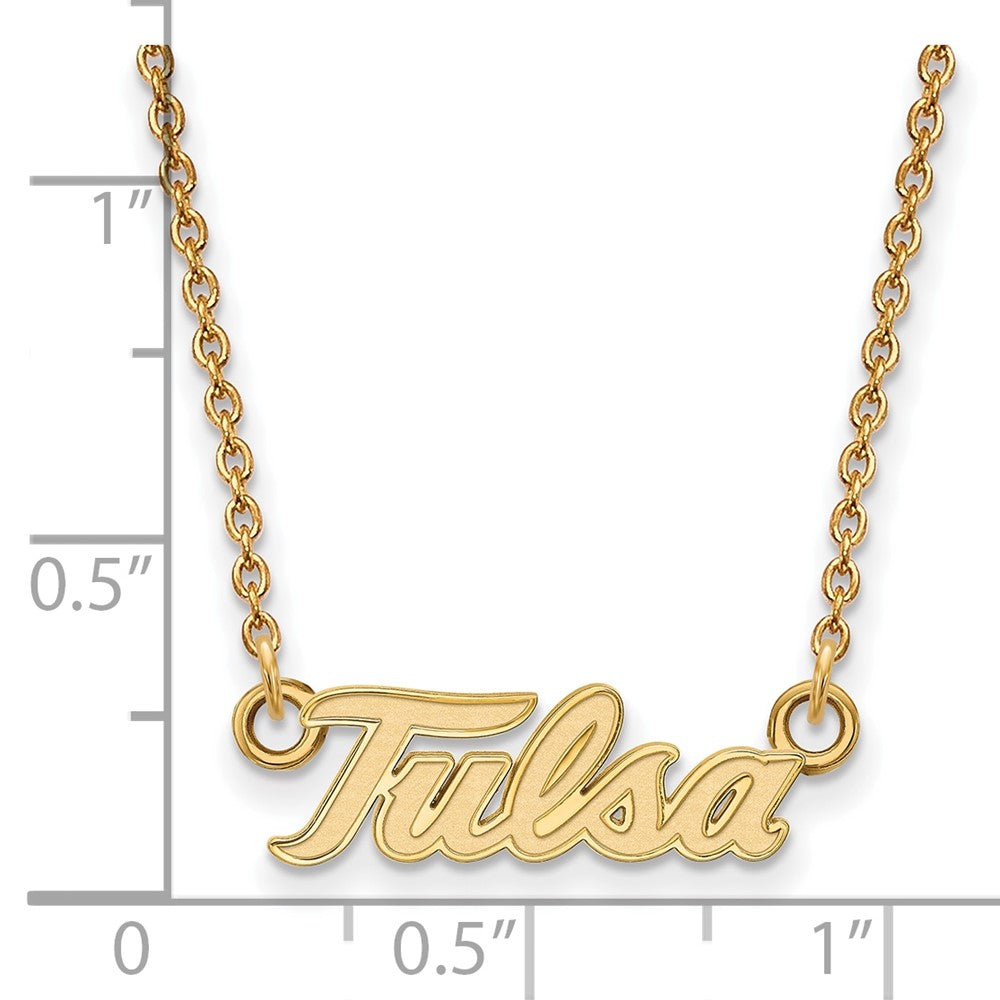 10k Gold LogoArt University of Tulsa T-U Small Pendant 18 inch Necklace
