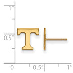Sterling Silver Gold-plated LogoArt University of Tennessee Letter T Extra Small Post Earrings