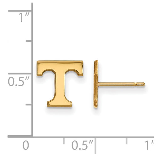 10k Gold LogoArt University of Tennessee Letter T Extra Small Post Earrings