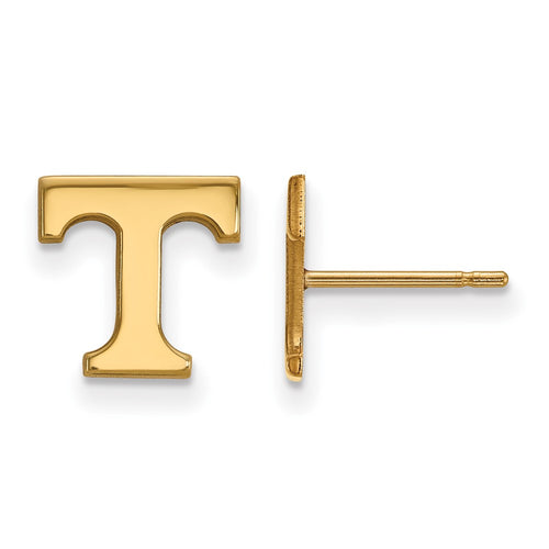 10k Gold LogoArt University of Tennessee Letter T Extra Small Post Earrings