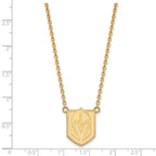 Sterling Silver Gold-plated NHL LogoArt NHL Vegas Golden Knights Large Pendant 18 inch Necklace
