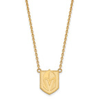 Sterling Silver Gold-plated NHL LogoArt NHL Vegas Golden Knights Large Pendant 18 inch Necklace