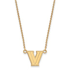 10k Gold LogoArt Villanova University Letter V Small Pendant 18 inch Necklace