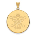 Sterling Silver Gold-plated LogoArt College of William and Mary Extra Large Disc Pendant