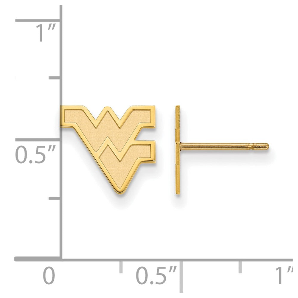 Sterling Silver Gold-plated LogoArt West Virginia University W-V Extra Small Post Earrings